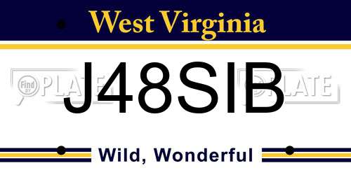 J48SIB West Virginia License Plate