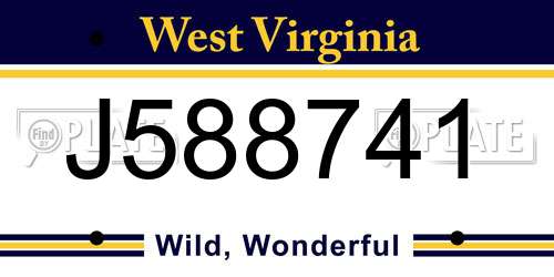 J588741 West Virginia License Plate