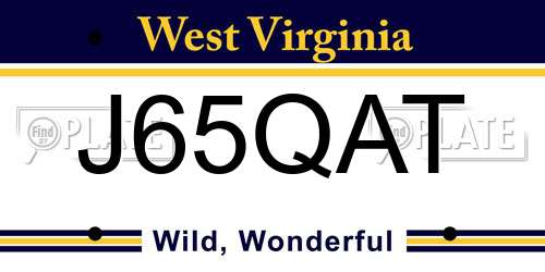 J65QAT West Virginia License Plate