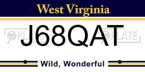 J68QAT West Virginia License Plate