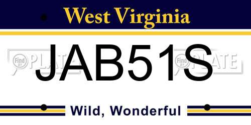 JAB51S West Virginia License Plate