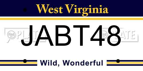 JABT48 West Virginia License Plate