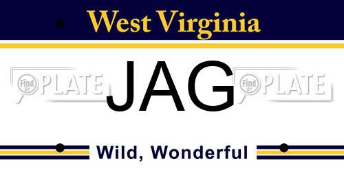 JAG West Virginia License Plate