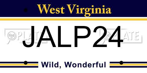 JALP24 West Virginia License Plate