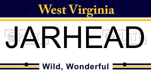 JARHEAD West Virginia License Plate