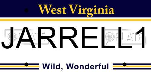 JARRELL1 West Virginia License Plate