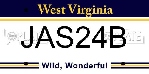JAS24B West Virginia License Plate