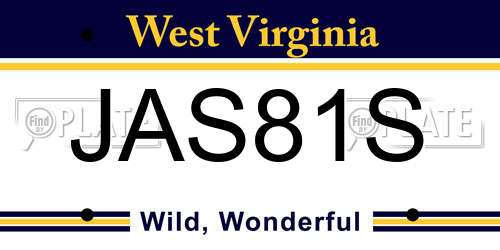 JAS81S West Virginia License Plate