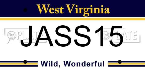 JASS15 West Virginia License Plate