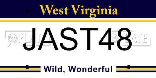 JAST48 West Virginia License Plate