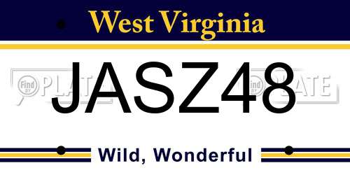 JASZ48 West Virginia License Plate