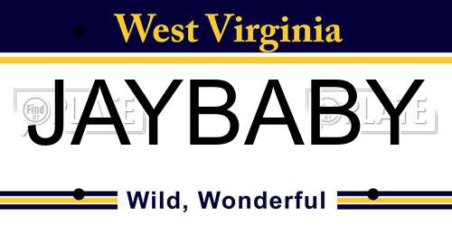 JAYBABY West Virginia License Plate