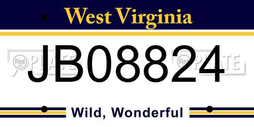 JB08824 West Virginia License Plate