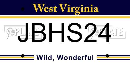 JBHS24 West Virginia License Plate
