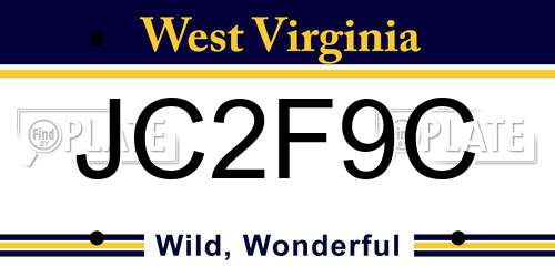 JC2F9C West Virginia License Plate