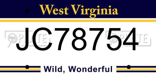 JC78754 West Virginia License Plate
