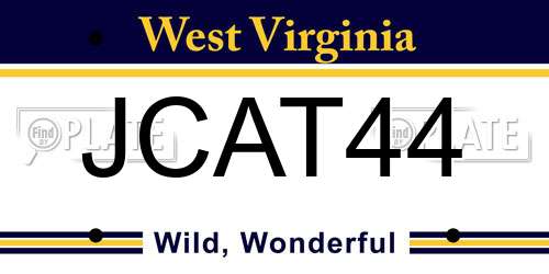 JCAT44 West Virginia License Plate