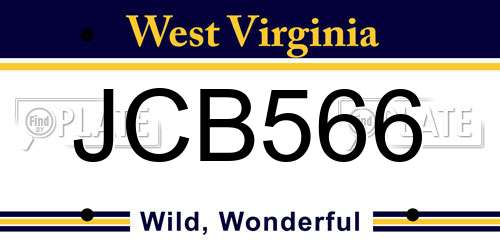 JCB566 West Virginia License Plate