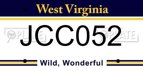 JCC052 West Virginia License Plate