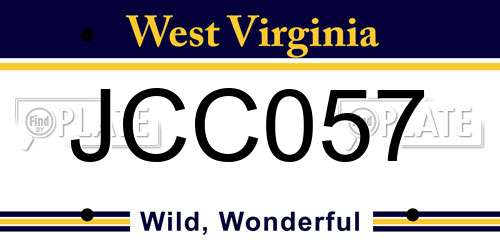 JCC057 West Virginia License Plate
