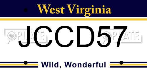 JCCD57 West Virginia License Plate