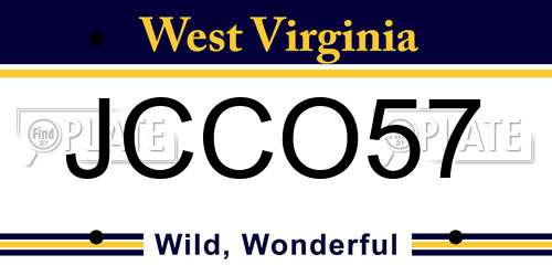 JCCO57 West Virginia License Plate