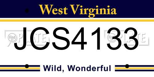 JCS4133 West Virginia License Plate