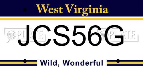 JCS56G West Virginia License Plate