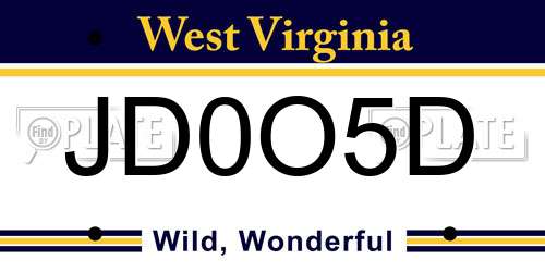 JD0O5D West Virginia License Plate