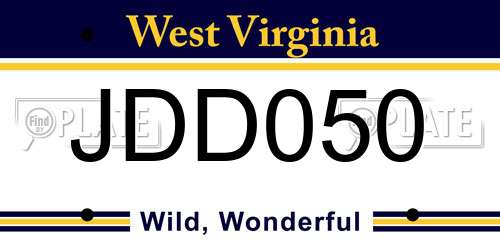 JDD050 West Virginia License Plate
