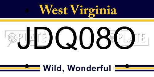 JDQ08O West Virginia License Plate