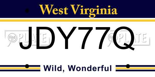 JDY77Q West Virginia License Plate