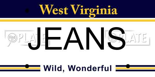 JEANS West Virginia License Plate