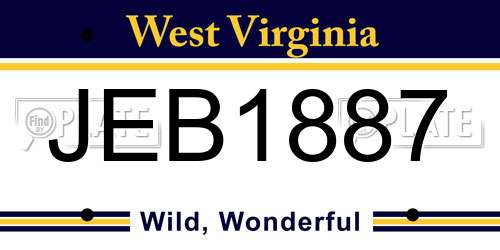 JEB1887 West Virginia License Plate