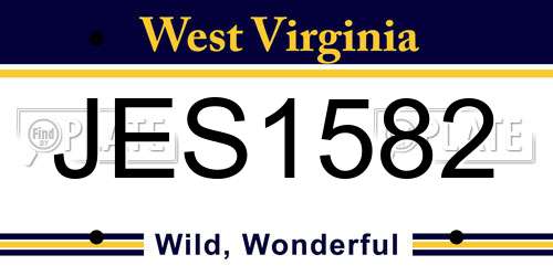 JES1582 West Virginia License Plate