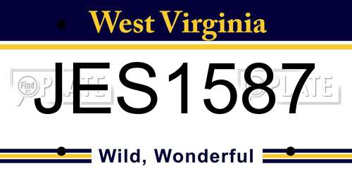 JES1587 West Virginia License Plate