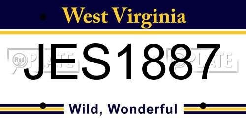 JES1887 West Virginia License Plate