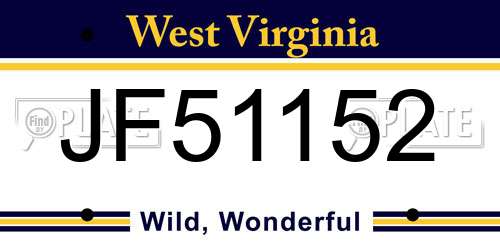 JF51152 West Virginia License Plate