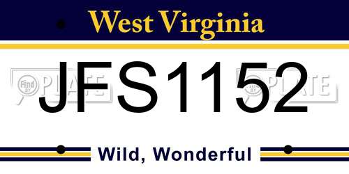JFS1152 West Virginia License Plate