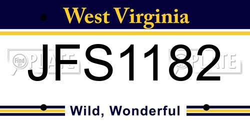 JFS1182 West Virginia License Plate