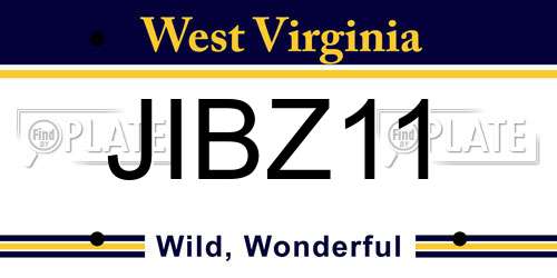 JIBZ11 West Virginia License Plate