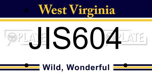 JIS604 West Virginia License Plate