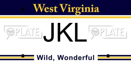 JKL West Virginia License Plate
