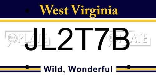JL2T7B West Virginia License Plate