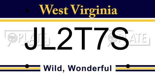 JL2T7S West Virginia License Plate