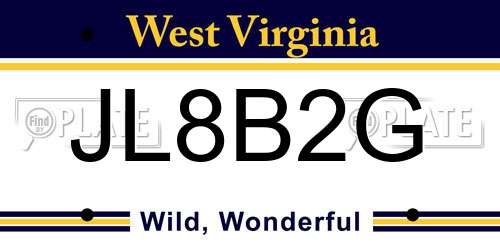 JL8B2G West Virginia License Plate