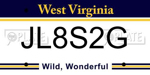 JL8S2G West Virginia License Plate