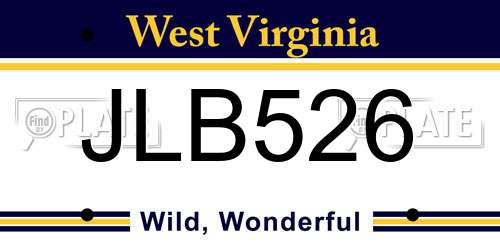 JLB526 West Virginia License Plate