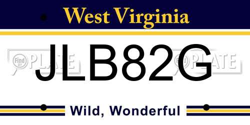 JLB82G West Virginia License Plate