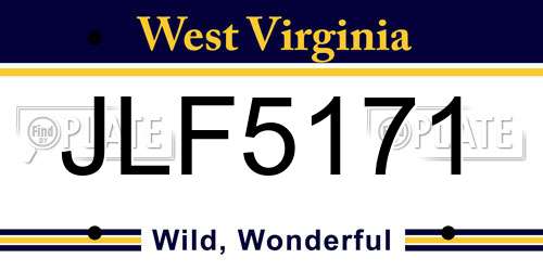 JLF5171 West Virginia License Plate